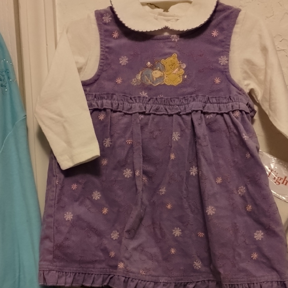Disney White and Purple Baby Tights Set
